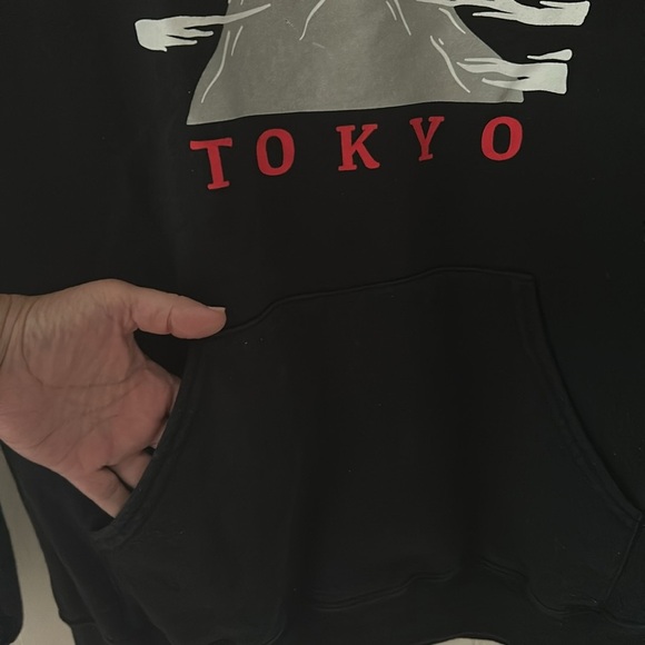 Bowery Supply Co. Tokyo Graphic Black Hooded Sweatshirt sz M - Picture 8 of 13
